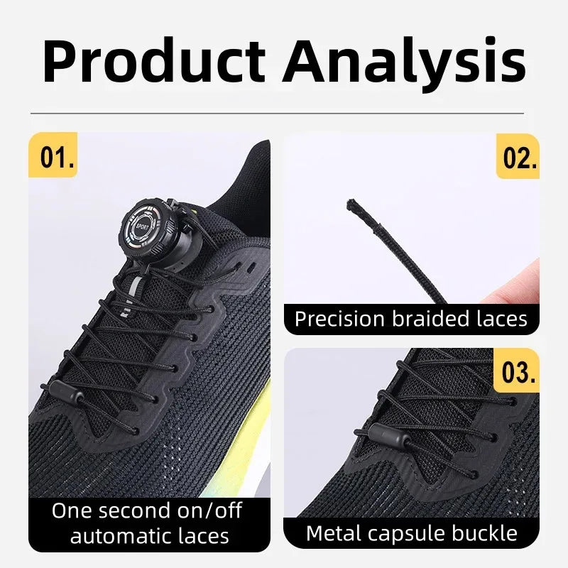 6pcs Set/1 Pair No-Tie Shoe Locks - Rotating Buckles for Sports and Outdoor Shoes - Unisex Quick-Adjust Design - Pre-Installed