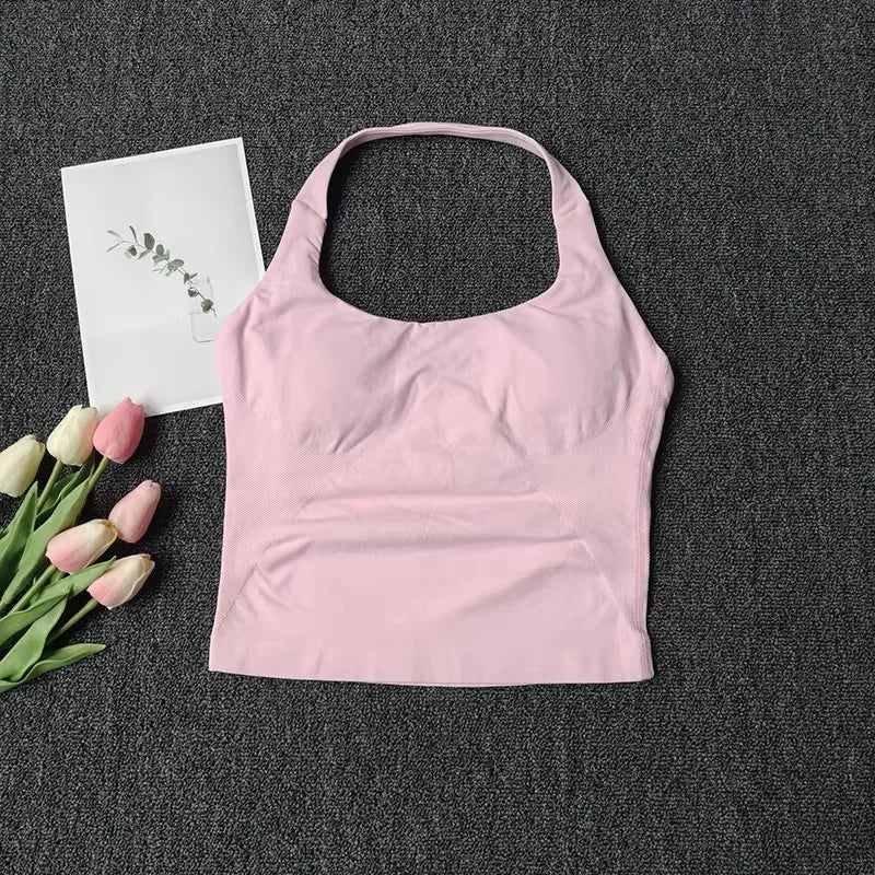 Women Sports Yoga Vest Running Gym Top Fitness Quick-Dry Workout Vest High Elastic Yoga Tank Top Gym Seamless Workout Sports Bra