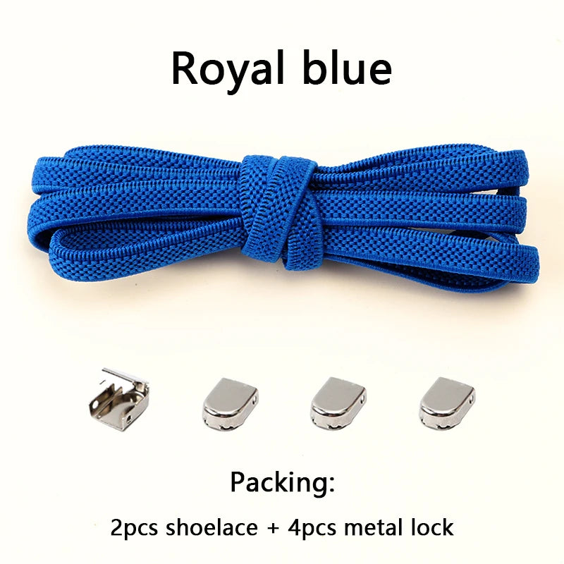 No tie Shoe laces Elastic laces Sneakers Flat Shoelaces without ties Quick Shoelace for Shoes Kids Adult One Size fits All Shoes