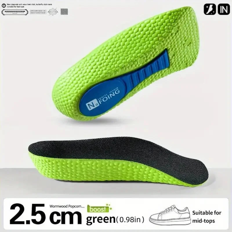 Memory Foam Height Increase Insoles for Men Women Orthopedic Arch Support Flat Feet Heel Lift Shoe Inserts Comfort Foot Care Pad