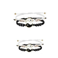 20262/4Pcs Tai Chi Yin Yang Couple Bracelets Necklaces Set Pendant Adjustable Braid Chain Bracelet Matching Lover Bracelets Chok