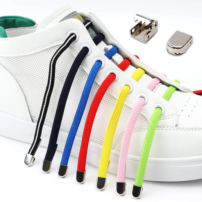 No Tie Shoe Laces Flat Elastic Shoelaces for Sneakers Tieless Shoelace Expand Shoestrings One Size Fits All Adult and Kids Shoes