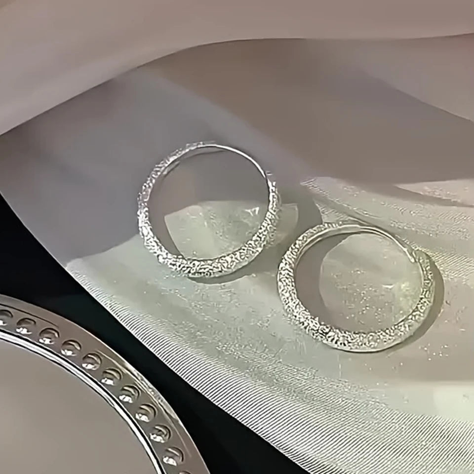 Pure Silvery Earrings For Women Frosted Sparkling Starry Circle Earrings  Valentine's Day Mother's Day Jewelry Gifts