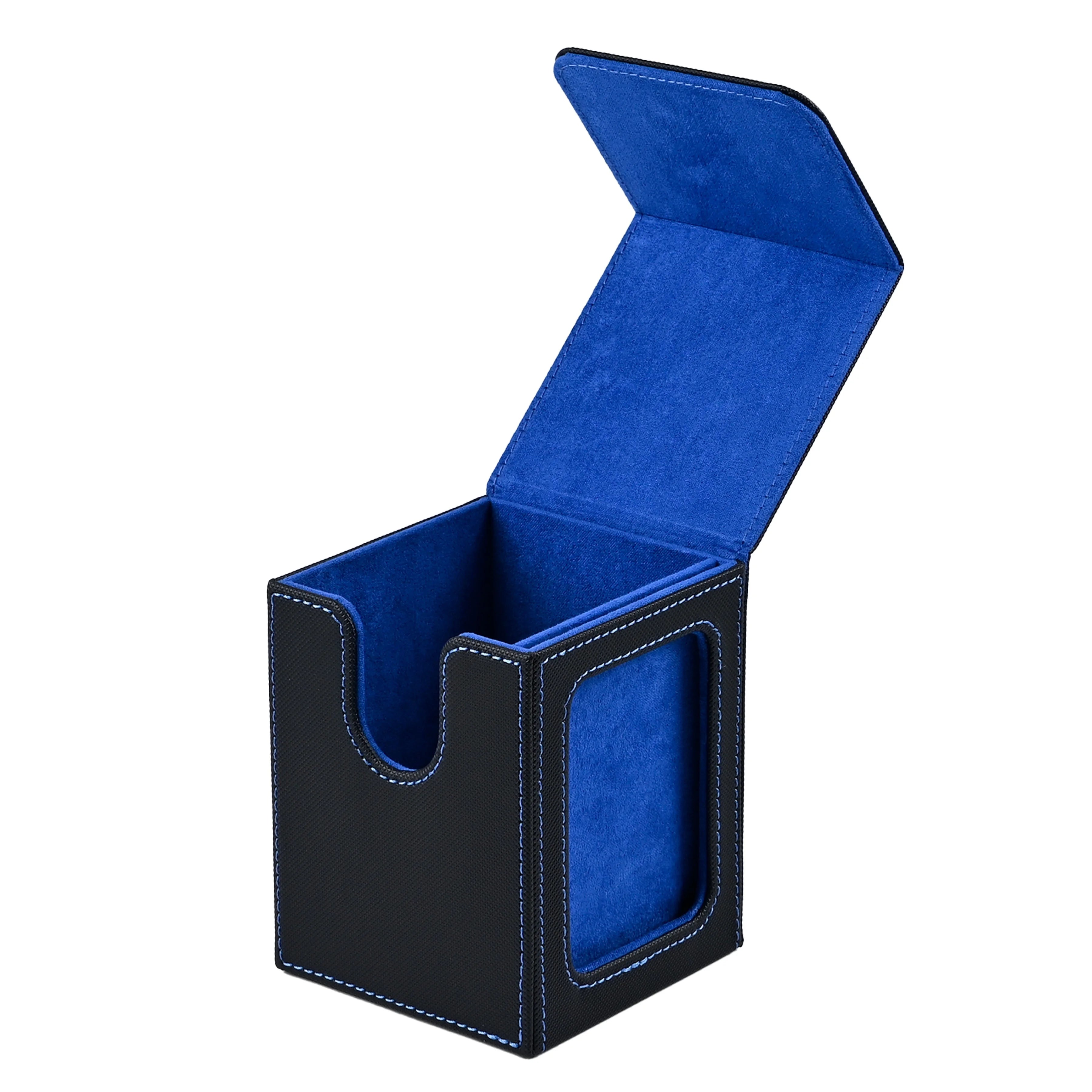 Card deck box with display window, Hold 120 + Single sleeved cards,Magnetic closure, Suitable for CCG Cards, Magic Game Cards