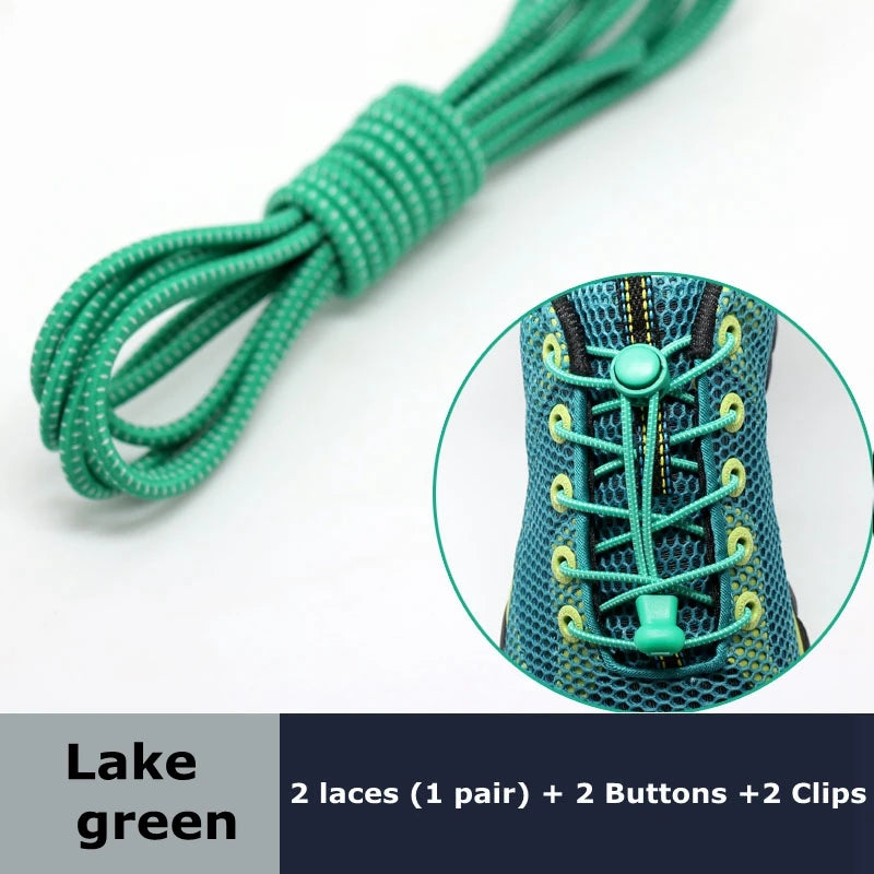 1pair Lazy Laces Sneaker ShoeLaces Elastic Shoe Laces  Shoe accessories lacets Shoestrings Running/Jogging/Triathlone