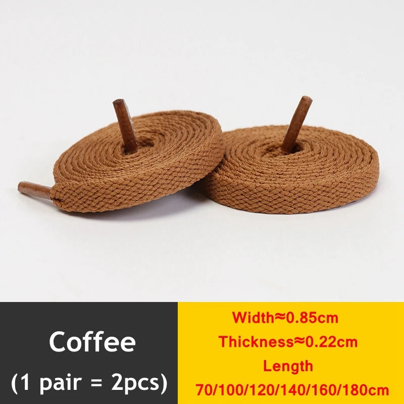 1Pair Flat Shoelaces Classic Quality Rope Laces Solid Casual Sneakers Shoelace Shoe Accessories 100/120/140/160/180CM