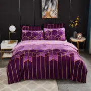Elegant Geometric Microfiber Bed Set