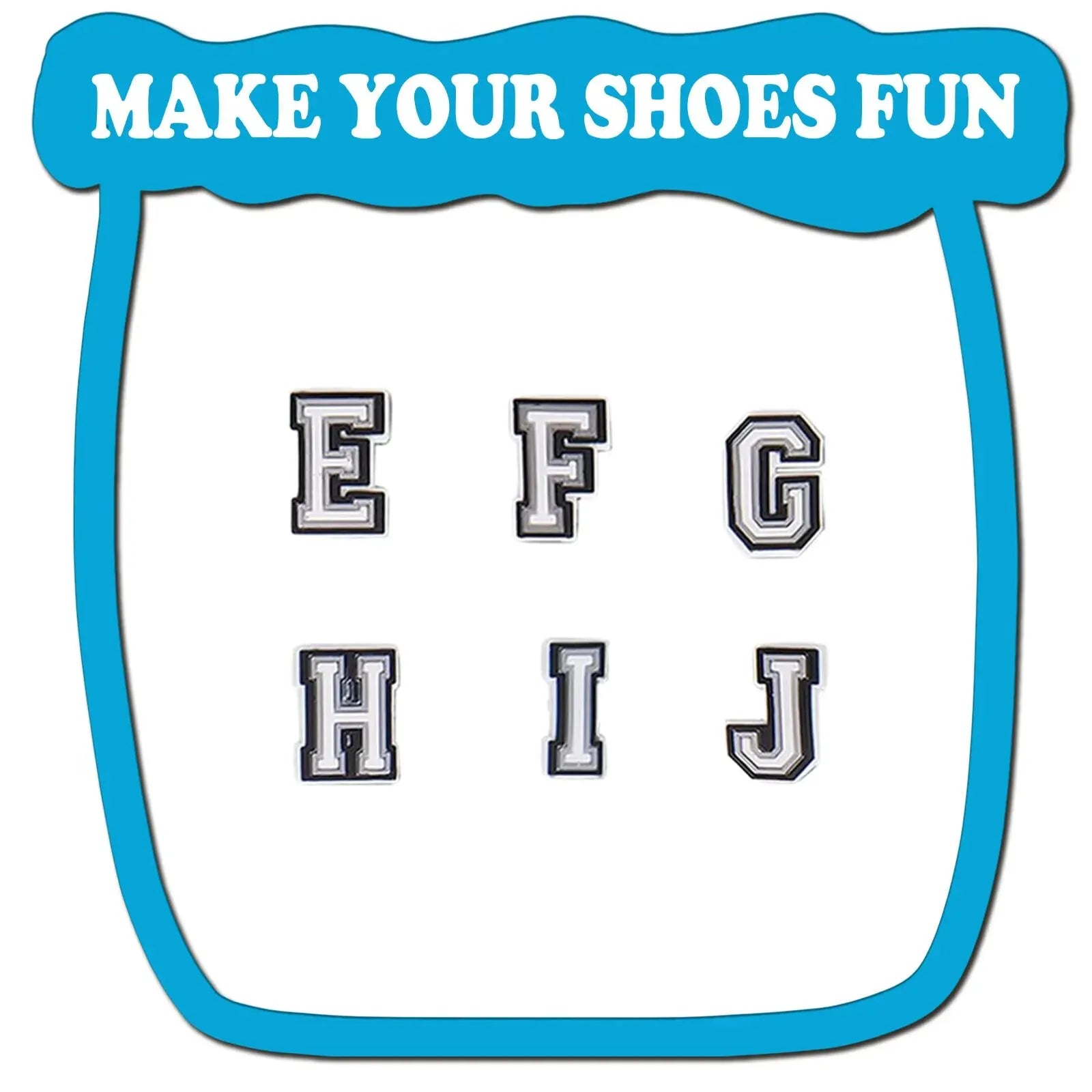 26Pcs Alphabet Letter Series Shoe Charms For Croc Shoe DIY Decoration Premium Quality Popular Charms Accessories Bubble Slides