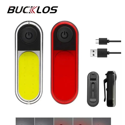 BUCKLOS Bicycle COB Light Set USB Charging High Visibility Taillight 500lm MTB Road Bike Light Lamp Cycling Accessories