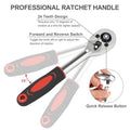 46PCS Small Drive Socket Ratchet Wrench Screwdriver Set, 1/4 Inch Metric Socket and Ratchet Wrench Set with Extension Bar, Upgr