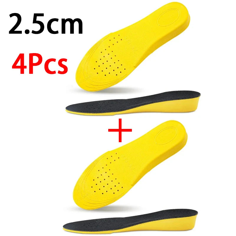 2Pcs/4Pcs New Comfortable Shock-absorbing Insole 1.5-3.5cm Height-increasing Insole Men Women Breathable Sports Insoles