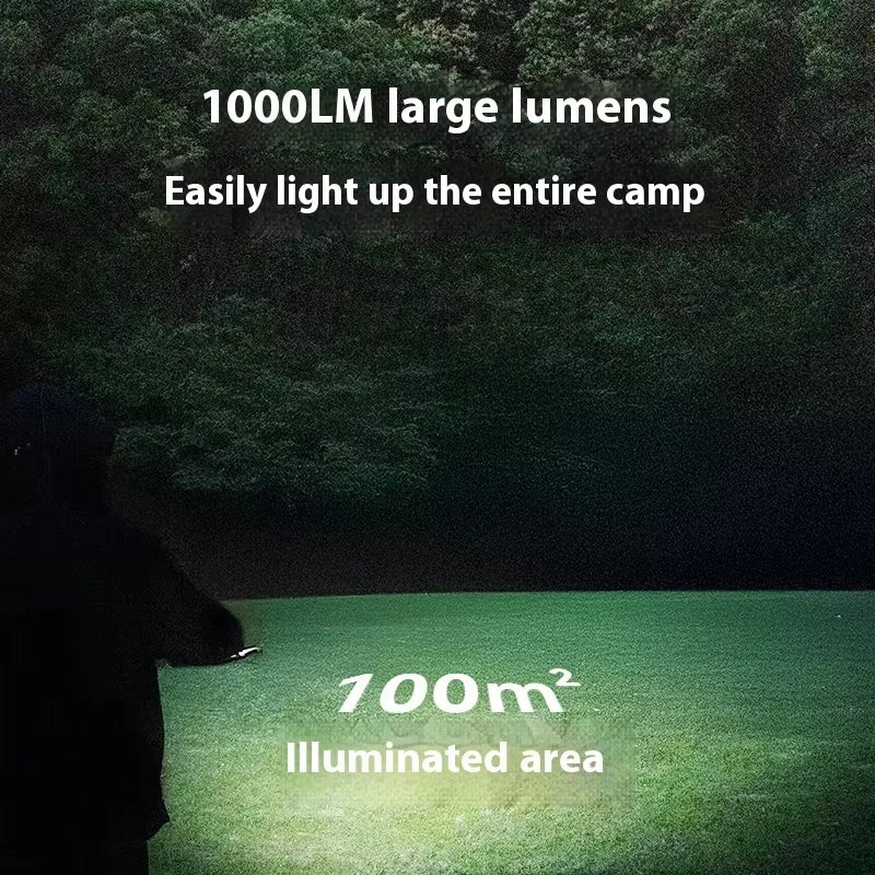 LED Camping Tent Light 30H Long Endurance Strong Magnetic Mountable Bracket 3 Color Modes Red Warning USB C Fast Charge