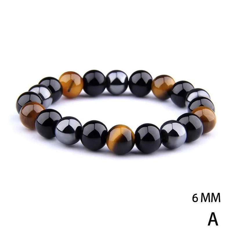 Natural Black Obsidian Hematite Tiger Eye Beads Bracelets Men for Magnetic Health Protection Women Soul Jewelry Pulsera Hombre