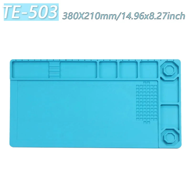 Magnetic Mat Silicone Work Mat Soldering Station Mat Heat Resistant 932°F Anti-Static for Electronic Phone Laptop Watch Repair