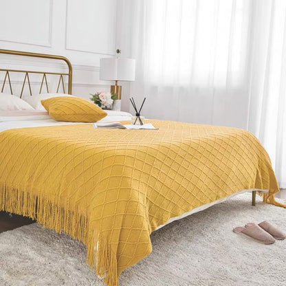 Luxury Fringed Knit Throw