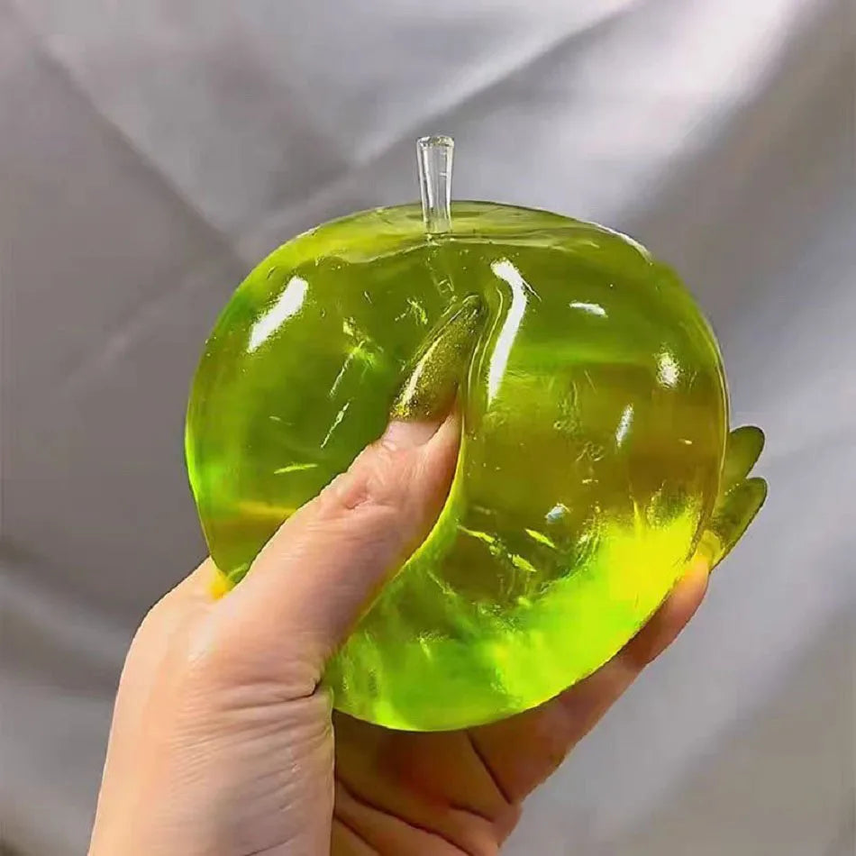 Squishy Green Apple Stress Ball Soft Fidget Sensory Toy for ADHD Autism Slow Rebound Squeeze Toy for Adults Kids Christmas Gift