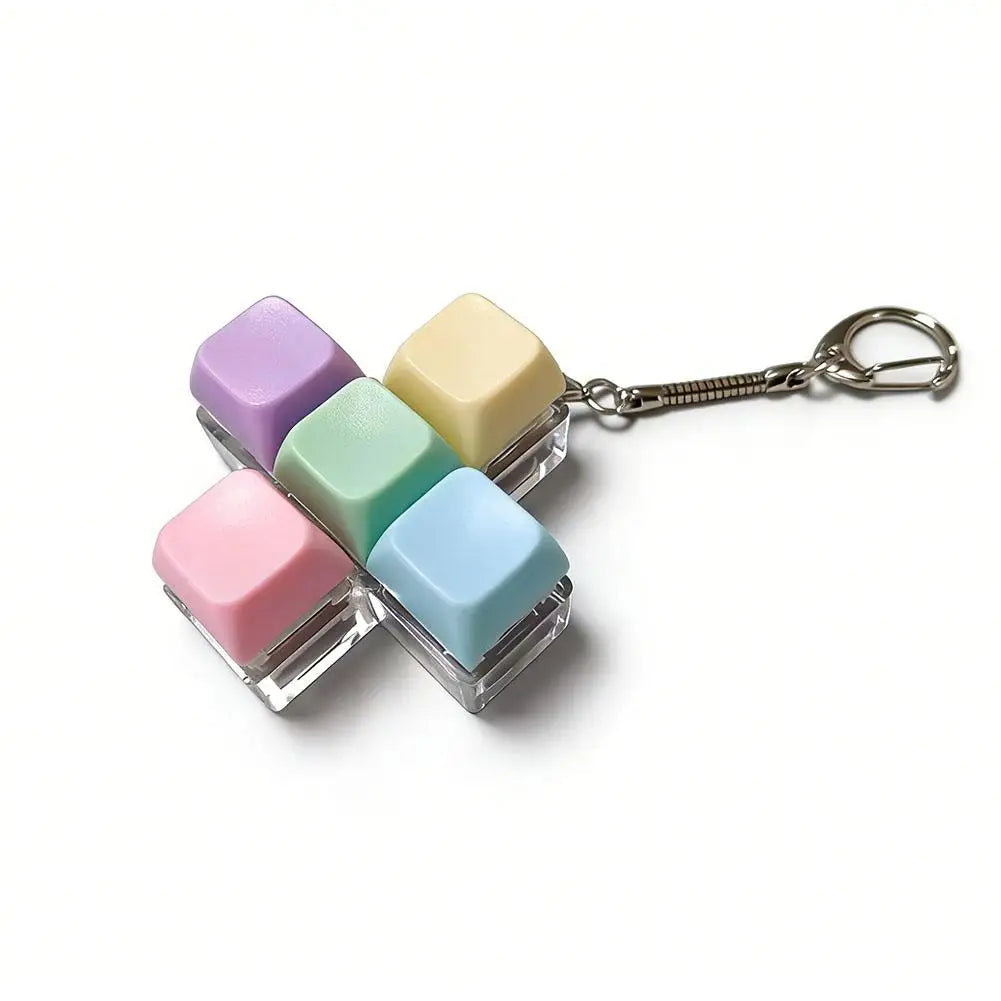 1/4/5/9 Button Keyboard Fidget Clicker Mechanical Keyboard Fidget Keychain For Gifts To Pass The Boring Time (Without LED Light)