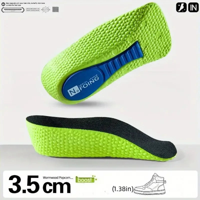 Memory Foam Height Increase Insoles for Men Women Orthopedic Arch Support Flat Feet Heel Lift Shoe Inserts Comfort Foot Care Pad