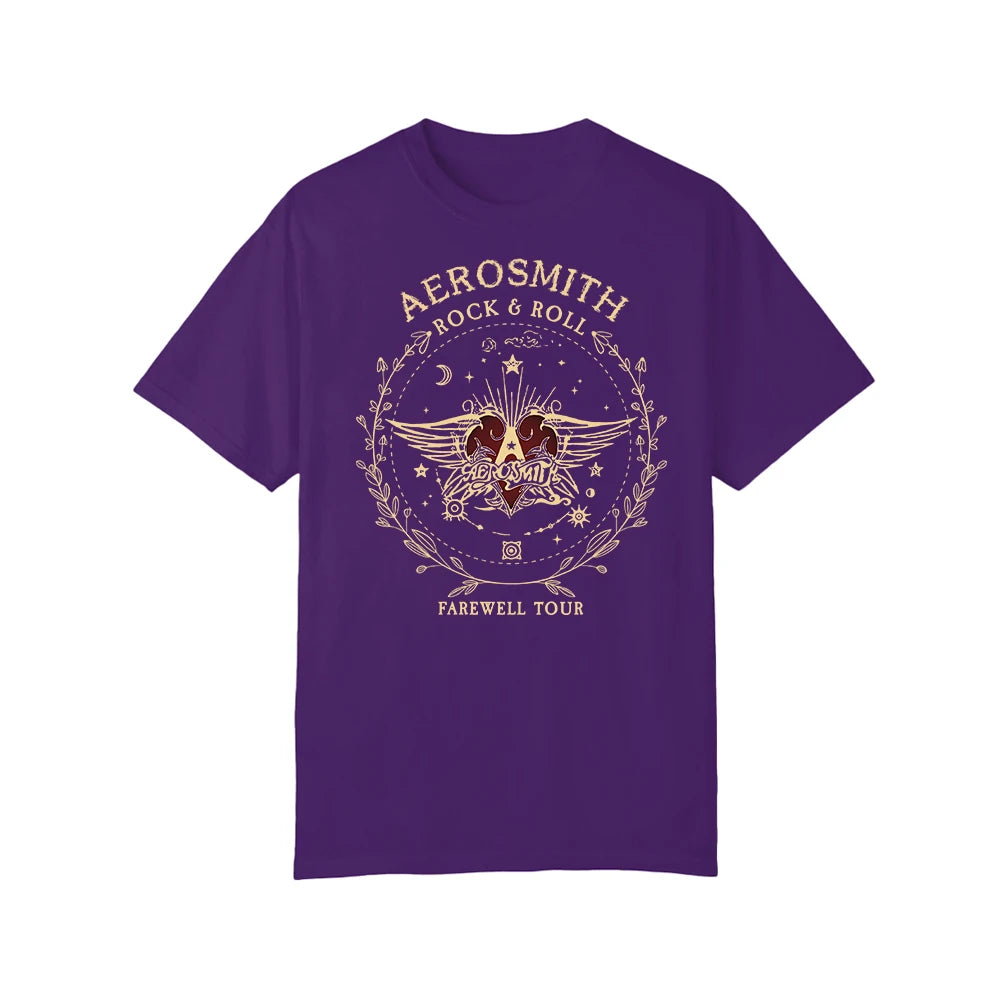 Women Vintage Dark Academic Short Sleeve Shirt Aerosmith Farewell Tour Hard Rock T Shirt Fantasy Apparel Y2K Top Streetwear