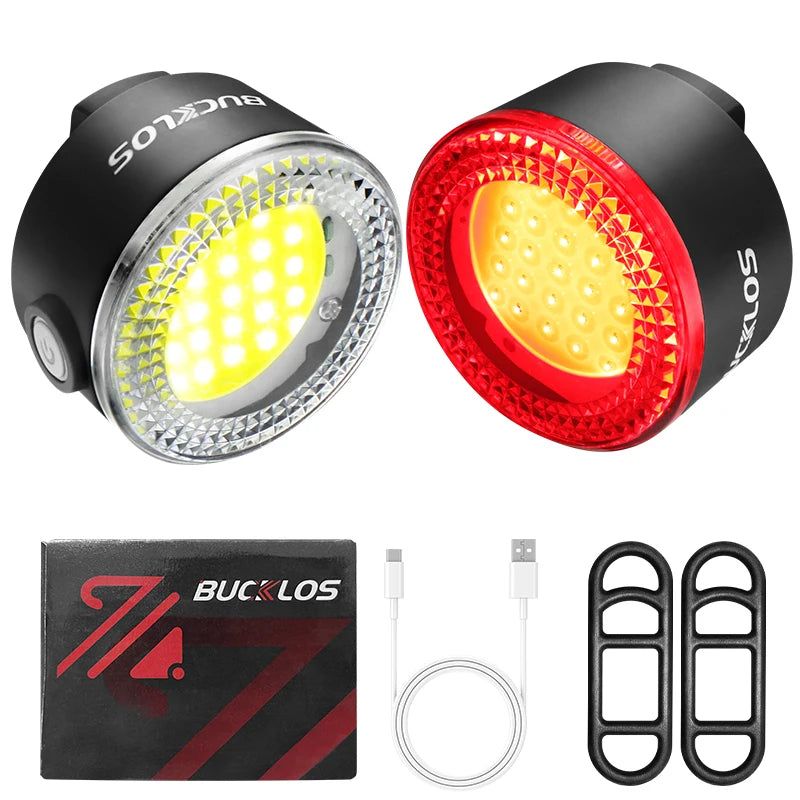 BUCKLOS Bicycle COB Light Set USB Charging High Visibility Taillight 500lm MTB Road Bike Light Lamp Cycling Accessories