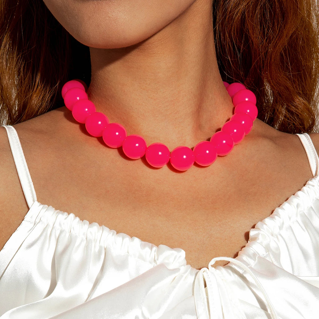 Docona Bohemia Bead Round Colourfulne Neckalce for Women Fashion Banquet Adjustable Geometric Holiday  Jewelry Party Gifts