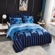 Elegant Geometric Microfiber Bed Set