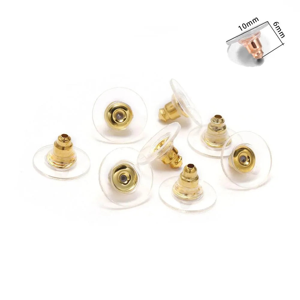 200-2000pcs Soft Silicone Rubber Earring Back Stoppers for Stud Earrings DIY Earring Findings Accessories Bullet Tube Ear Plugs
