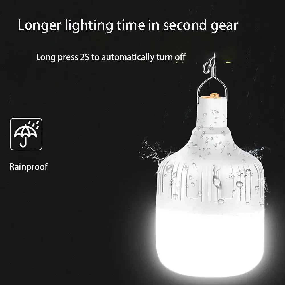 Outdoor USB Rechargeable LED Lamp Bulbs High Brightness Emergency Light Hook Up Camping Fishing Portable Lantern Night Lights