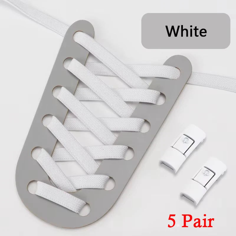 Colorful Press Lock No Tie Shoelace Elastic Shoelaces for Sneakers Sport Tieless Elastic Shoe Laces One Size Fit All Adult Kids