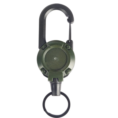 1/5Pcs Retractable Heavy Duty Carabiner Keychain Steel Wire Rope Spring Buckle Pull Reel Anti-theft Outdoor Sporty Key Ring Tool