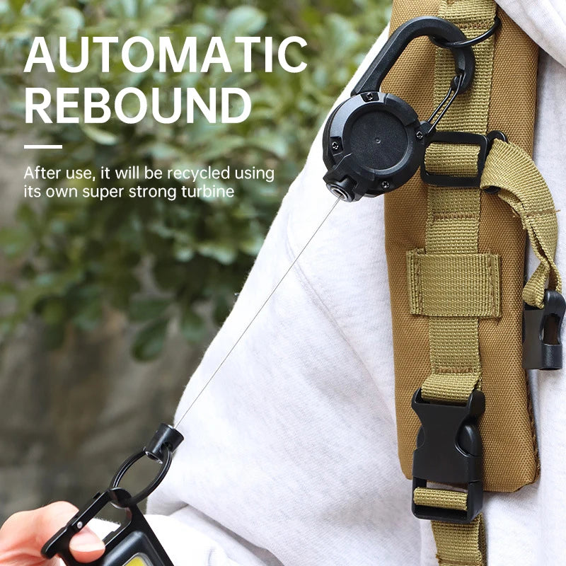 1-20PCS Outdoor Retractable Key Chain Mountaineering Buckle Key Chain Anti-loss Anti-theft High Rebound Metal Easy To Pull
