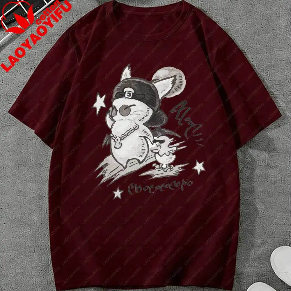 FFXIV Moogle Neotunic Fantasy 14 Shirt Graphic T Shirts Y2k Top Oversized T Shirt Funny Outdoors High Quality Cotton Short-sleev