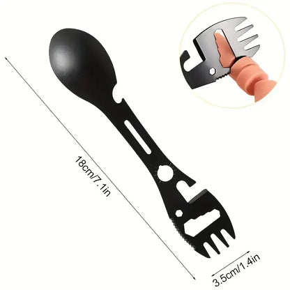 2026 NEW1PCS-Lightweight Outdoor Fork Spoon Camping Tool with Bottle Opener Versatile Survival Tactical Utility for Easy Dining.