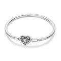 New 925 Sterling Silver Heart Shaped Zircon Snake Bone Bracelet For Women Fashion Birthday Jewelry Gift