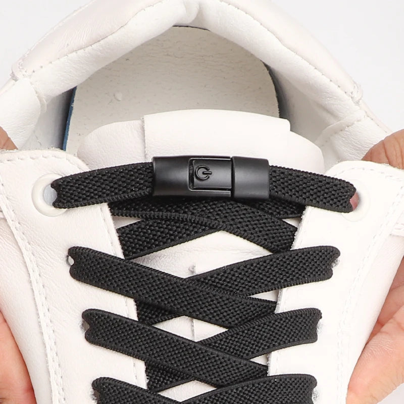 Colorful Press Lock No Tie Shoelace Elastic Shoelaces for Sneakers Sport Tieless Elastic Shoe Laces One Size Fit All Adult Kids