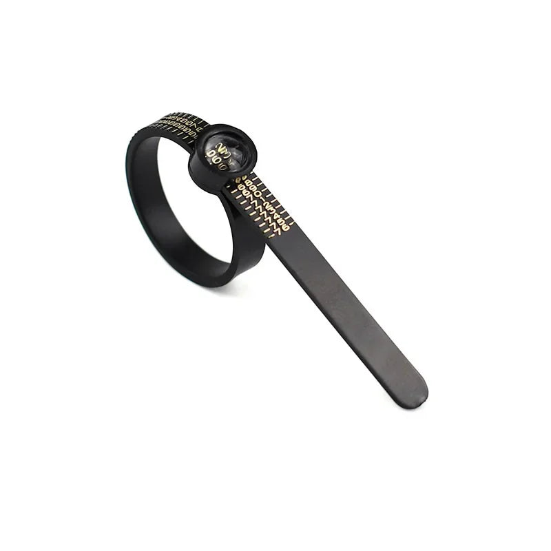 Ring Sizer with Magnifier US UK EU HK Size Scale Finger Measuring Ruler Professional Jewelry Ring Size Tool