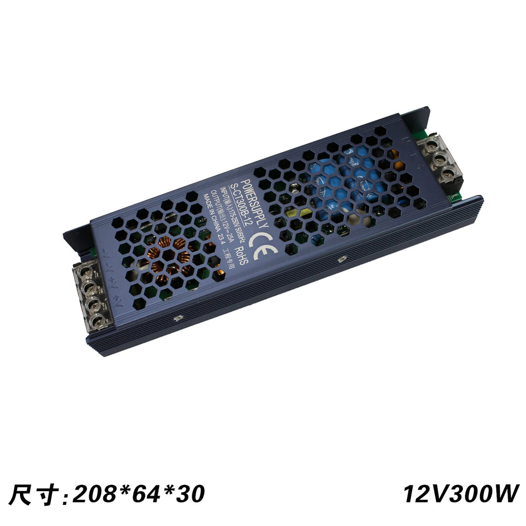DC 12V 24V Switching Power Supply AC175-250V Mute Lighting Transformers 60W 100W 200W 300W 400W LED Light Driver Power Adapter