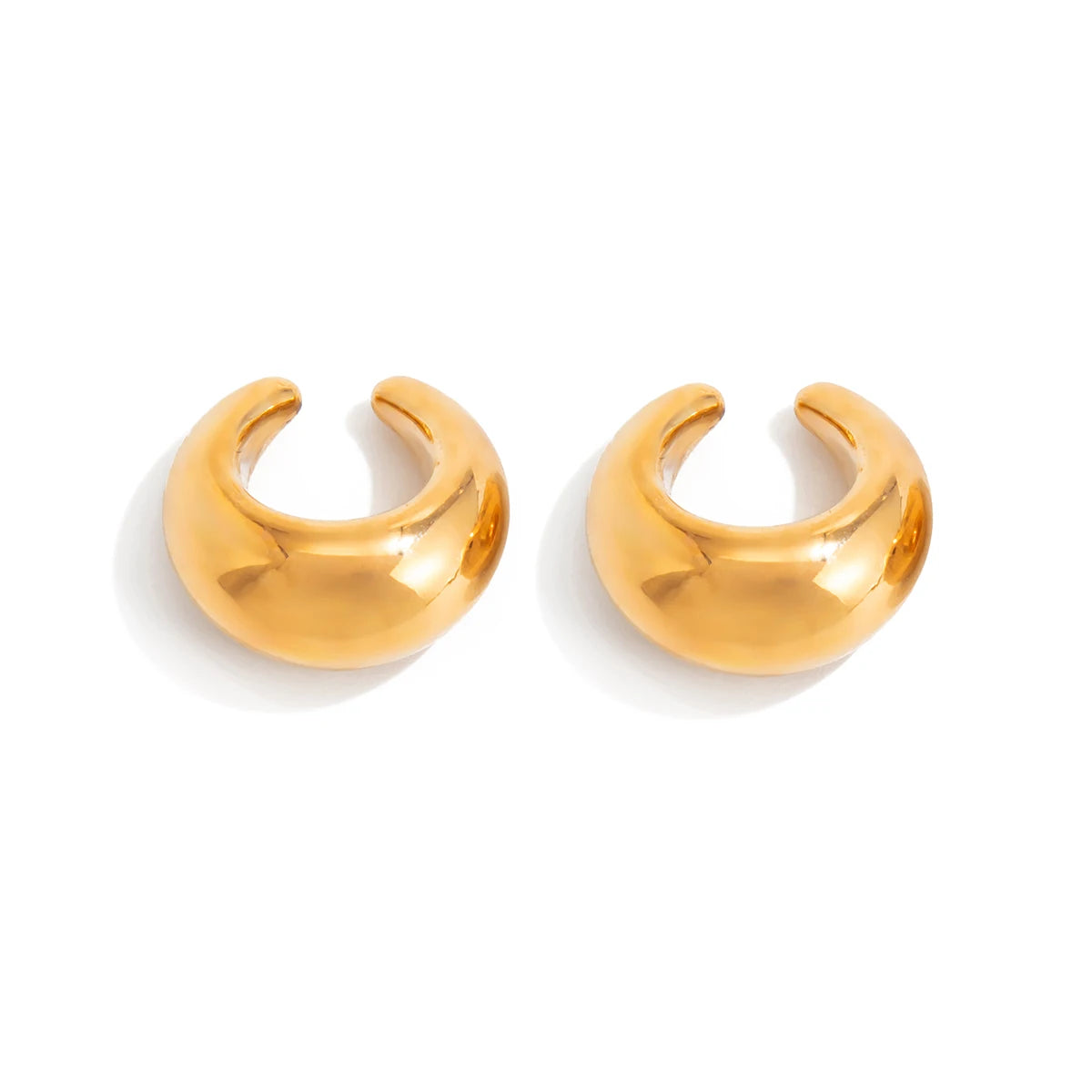 Salircon 2026 New Unique C-Shaped Metal Water Drop Cartilage Ear Clip Women Punk Gold Color Ear Cuff Jewelry Christmas Gifts