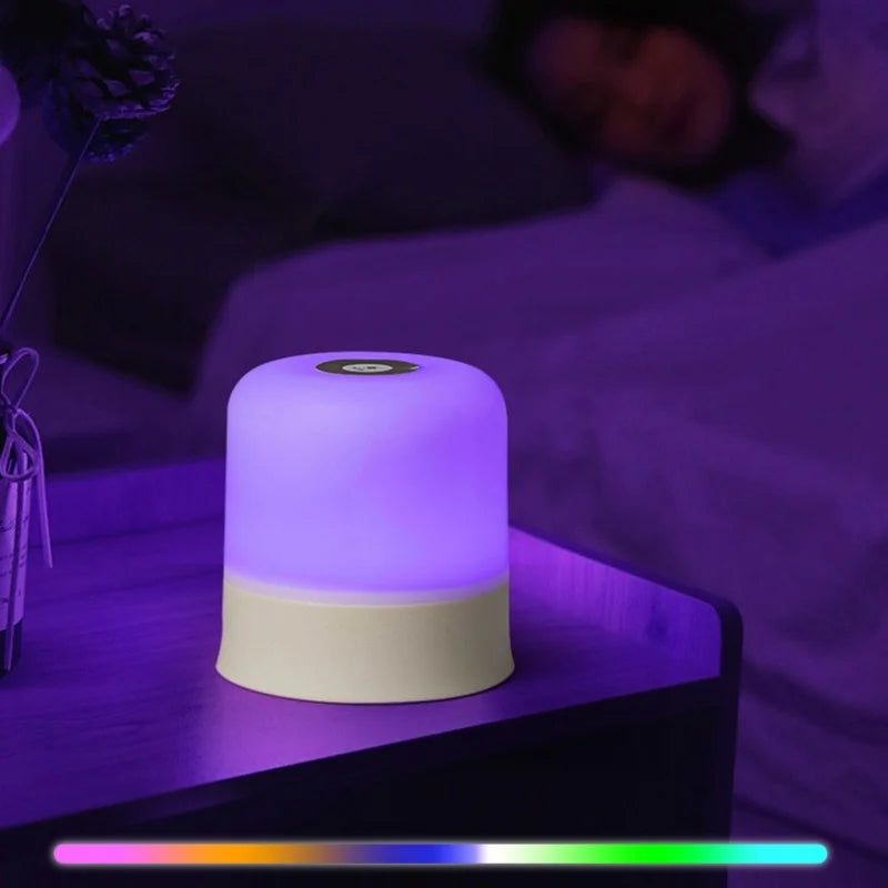 16 Colors LED Touch Bedside Night Light, Rechargeable Dimmable Atmosphere Lamp with Remote, Portable Decor Light for Bedroom