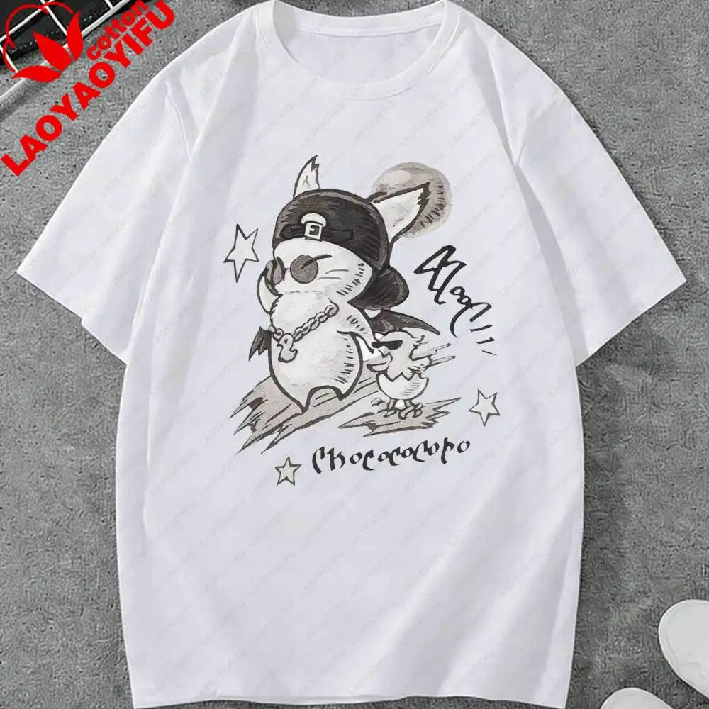 FFXIV Moogle Neotunic Fantasy 14 Shirt Graphic T Shirts Y2k Top Oversized T Shirt Funny Outdoors High Quality Cotton Short-sleev