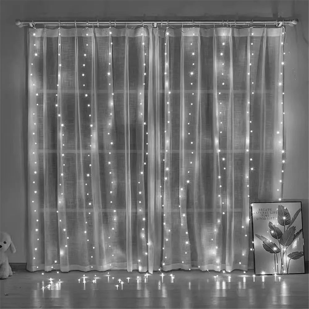 Curtain Garland for Windows USB-Powered Fairy Lights Festoon with Remote Control Garland LED Lights for Decor Garden Lights