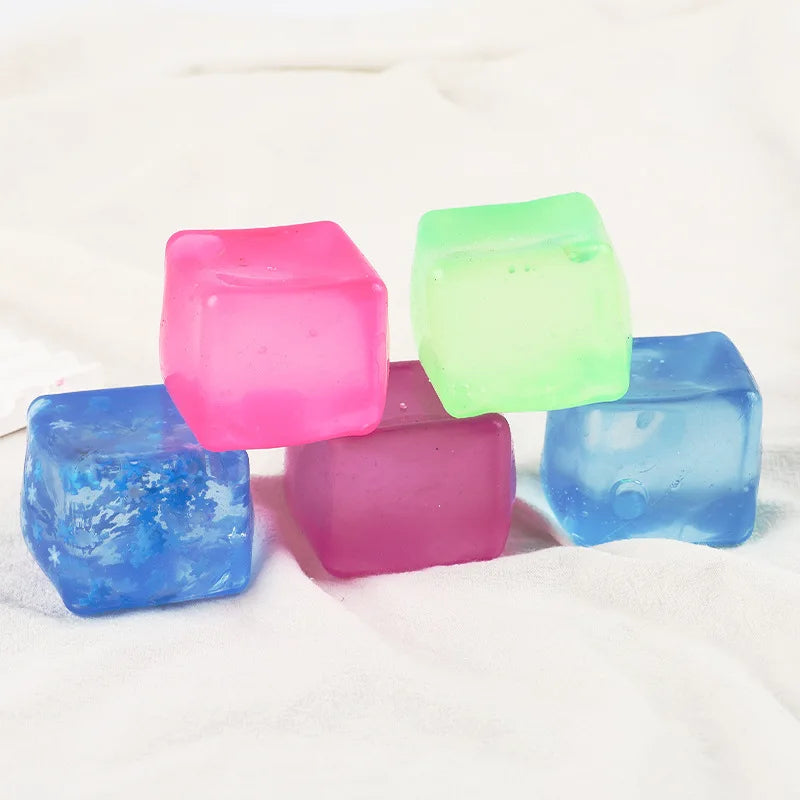 Slow Rebound Maltose Ice Cube Squishy Tol Transparent Solid Ice Cube Fidget Toy Soft Stress Relief Squeeze Decompression Toy