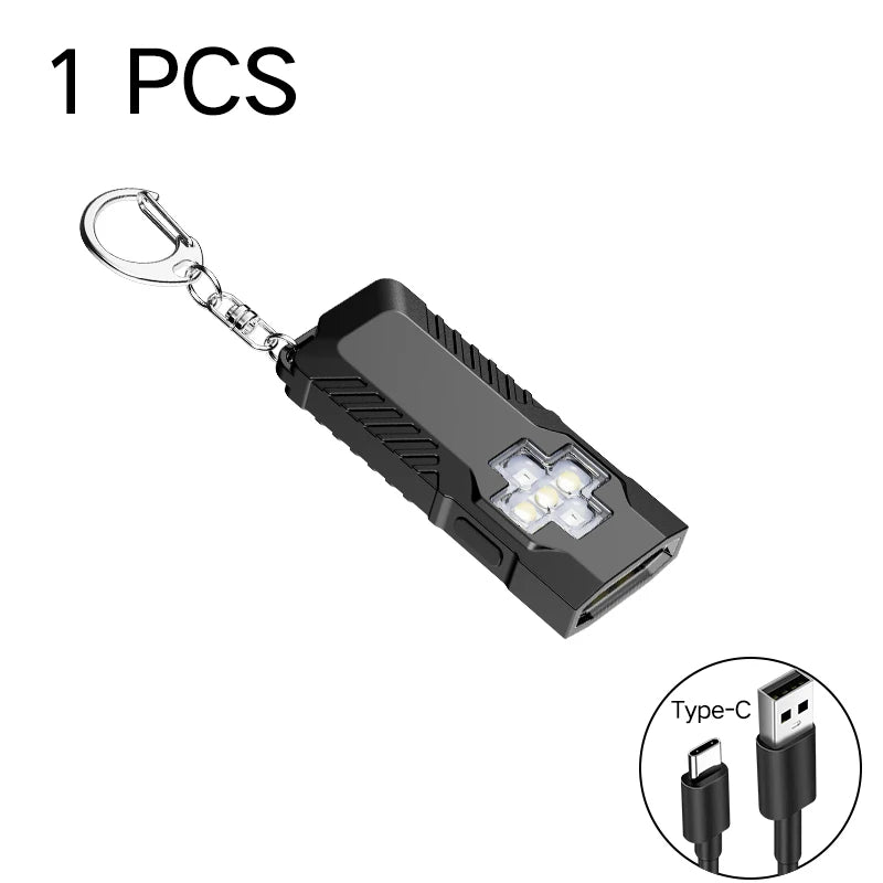 Security flashing work light warning light strong light mini portable outdoor maintenance emergency EDC flashlight knife cap cli