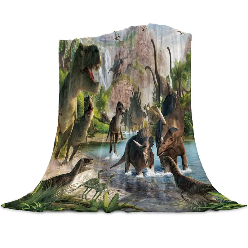 Dino Delight Flannel Blanket