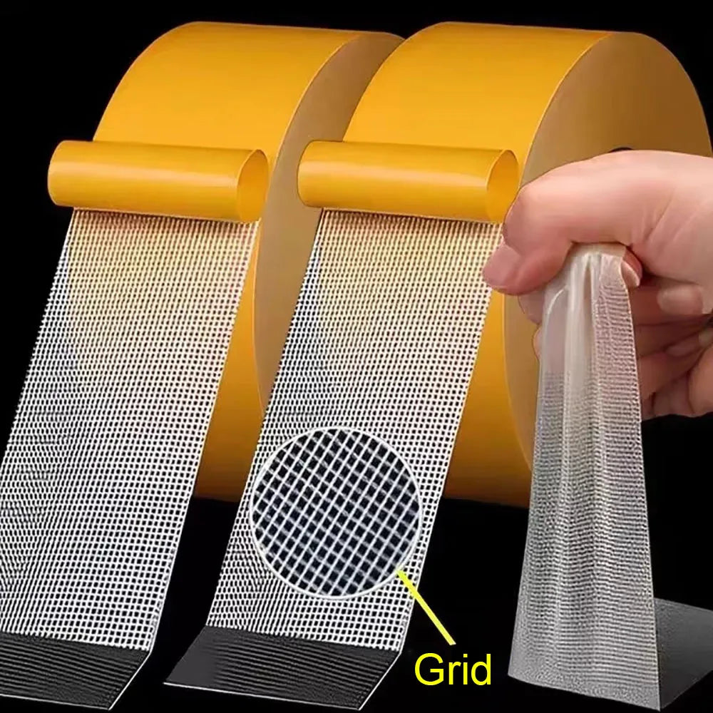 Super Thin Strong Fixation Double-Sided Adhesive Tape, Heavy Duty Translucent Mesh, Waterproof, Traceless, Powerful Grid 2030