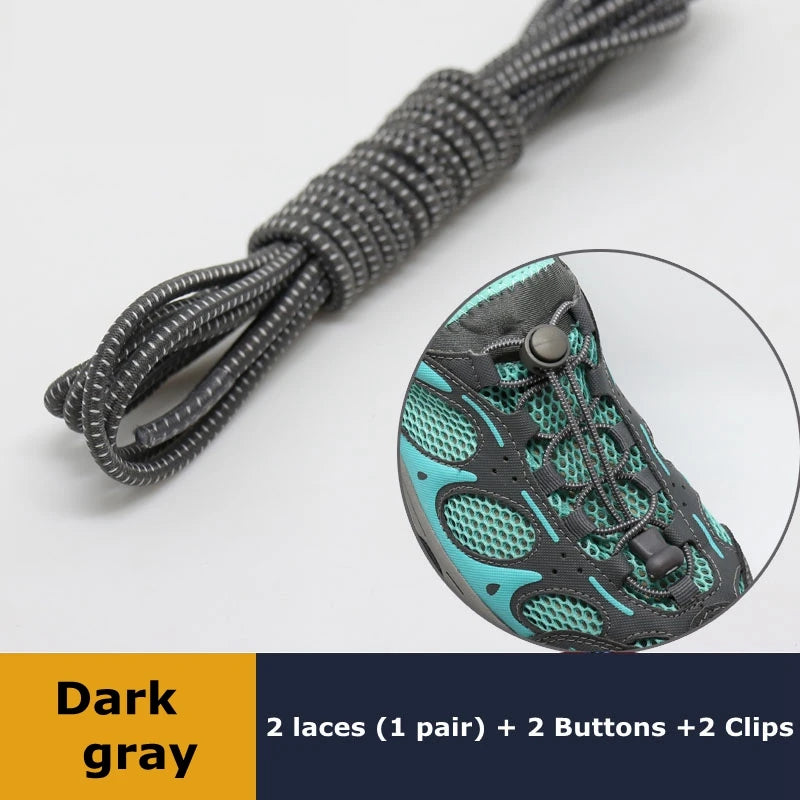 1pair Lazy Laces Sneaker ShoeLaces Elastic Shoe Laces  Shoe accessories lacets Shoestrings Running/Jogging/Triathlone