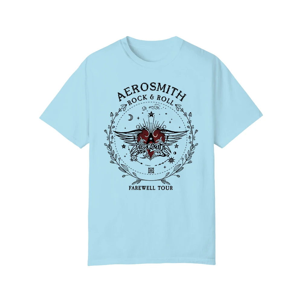 Women Vintage Dark Academic Short Sleeve Shirt Aerosmith Farewell Tour Hard Rock T Shirt Fantasy Apparel Y2K Top Streetwear
