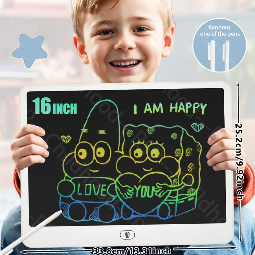 8/11/13/16 Inch LCD Drawing tablet Writing Board Kids Doodle Painting Handwriting Pad Toy for 3 4 5 6 7 8 Years Girls Boys Gifts