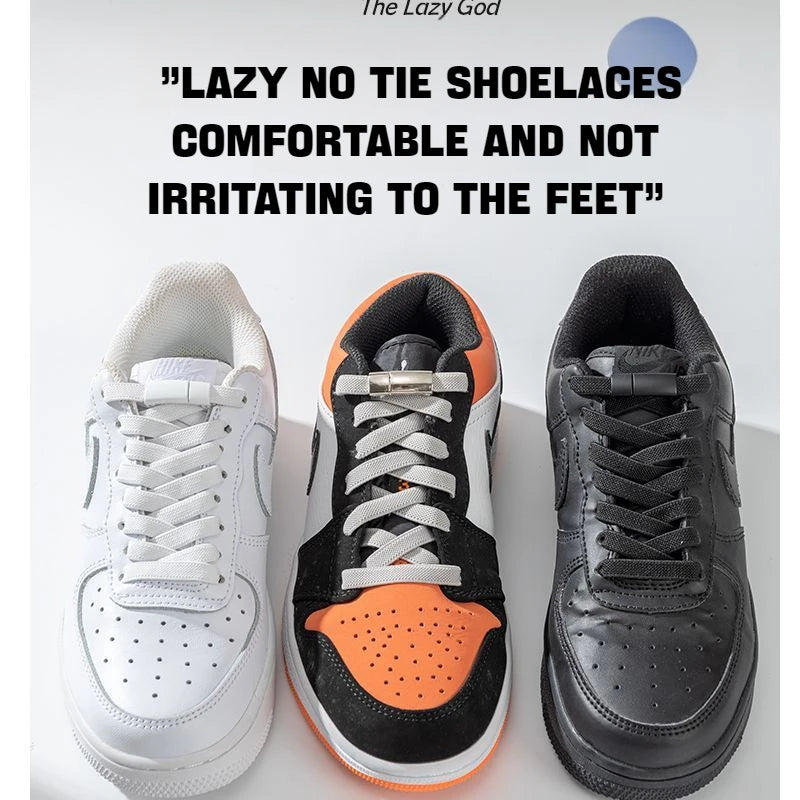 Elastic Laces Sneakers Boots Magnetic Lock Shoelaces without ties Flat No Tie Shoelace Rubber Bands for Shoes Accessories 1Pair