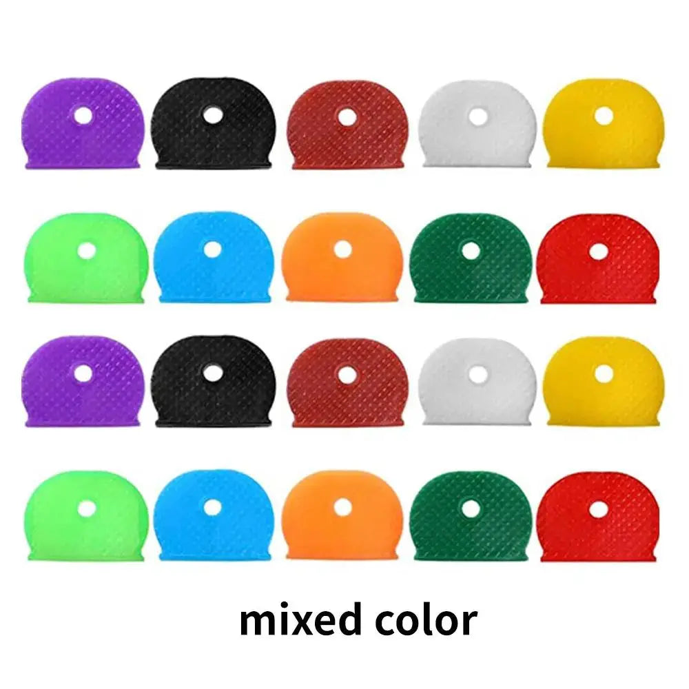 10pcs 24pcs 32pcs Color Key Sleeve Mixed Color Soft Silicone Elastic Key Ring Marking to Distinguish The Key for DIY Key Pendant